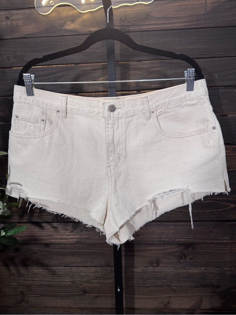 BDG Distressed White Denim Women’s Shorts